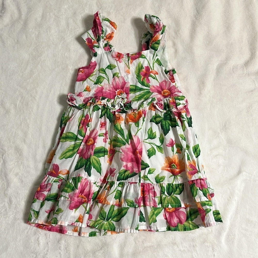 Janie and Jack Pink and Green Floral Dress - Picture 3 of 8